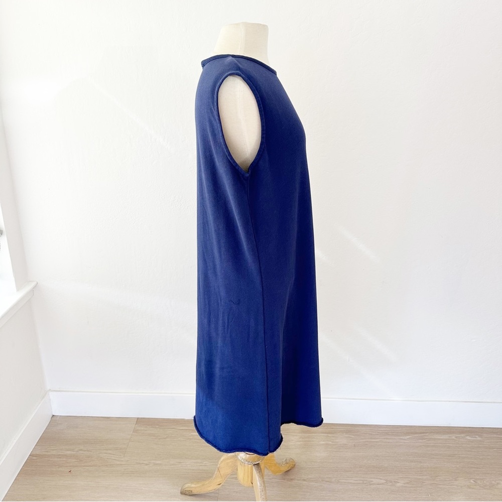 Eileen Fisher Lightweight Organic Cotton French Terry Dress Iris Blue | Medium - Picture 6 of 10
